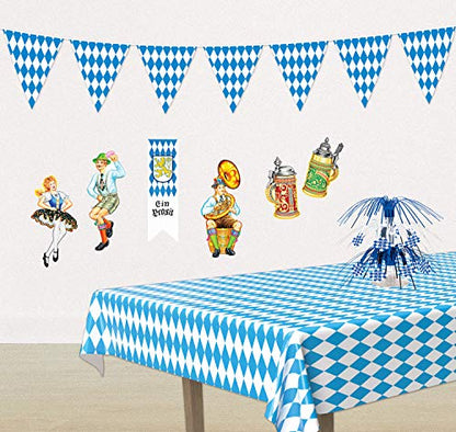 Beistle Plastic Oktoberfest Bavarian Pennant Banner For German Theme Party Supplies
