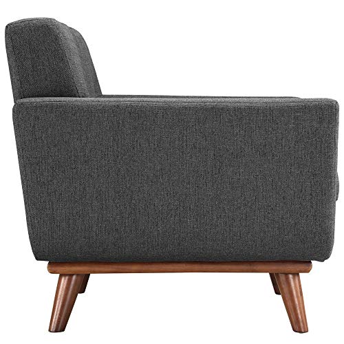 Engage Upholstered Fabric Button Tufted Sofa Furniture Set | Comfortable Lounging Experience | Cherry Legs | Armchair, Loveseat, and Sofa | Stylish & Sturdy | Perfect Addition to Your Home