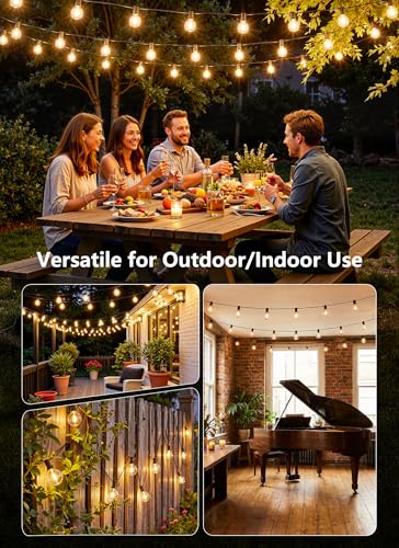 100FT 31 Bulbs Outdoor String Lights with Remote & Dimmable, view 7