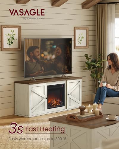 Fireplace TV Stand, Farmhouse Entertainment Center for 65'' TV, view 4