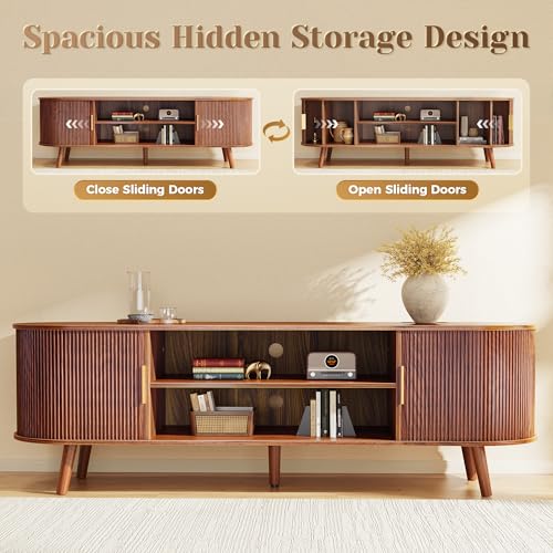 63 Inch Fluted TV Stand for TVs up to 55, 65 Inch, view 6
