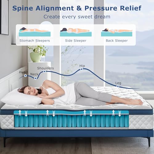 King Size Mattress, 12 Inch Medium Firm Hybrid King Bed Mattress, view 5