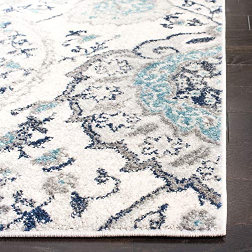 SAFAVIEH Madison Collection Accent Rug - 2'3" x 4', Cream & Light Grey, Glam Paisley Design, Non-Shedding & Easy Care, Ideal for High Traffic Areas in Entryway, Living Room, Bedroom (MAD600C)