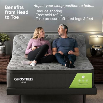 Adjustable Bed Frame Queen 14" Cooling Memory Foam Mattress, view 3