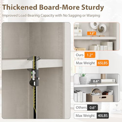 3 Tier Sturdy Bookshelf with Thick Board, 31.5" Wide Wooden Book Shelf, Freestanding Open Display Storage Bookshelves for Study Room, Home Office, Living Room