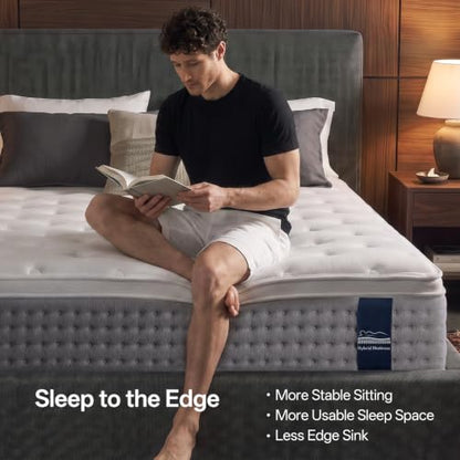 12 Inch Queen Hybrid Mattress, Gel Foam, Pocket Coils, Medium Firm, view 7