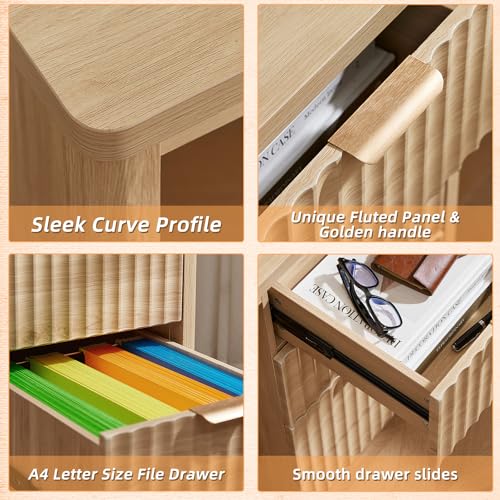 Office Desk 48" with 3 Drawers Storage File Cabinet, view 6