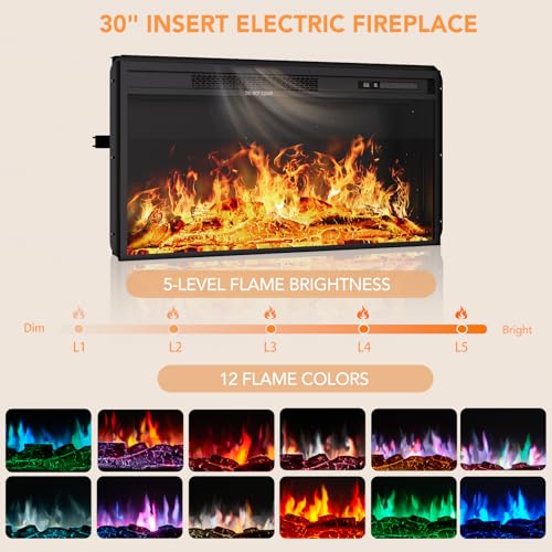 2-in-1 Multifunctional Fireplace TV Stand with 30" Removable Electric Fireplace, view 5