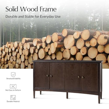 58" Wood Buffet Sideboard Cabinet with Storage, Auburn, view 8