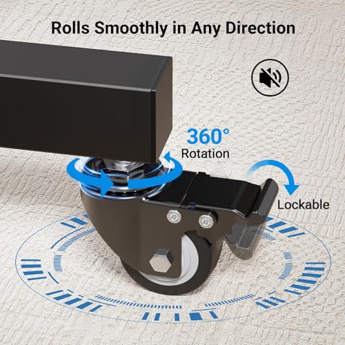 Rolling TV Stand on Wheels for 32-83 Inch Screens up to 110lbs, Mobile TV Cart Height Adjustable Portable Outdoor TV Stand Tilt Rolling TV Cart with Shelf Max VESA 600x400mm PSTVMC03