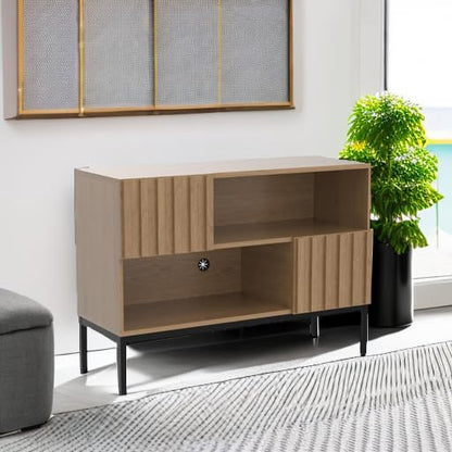 Norwin Entryway Table, Sturdy Modern Rustic Industrial Farmhouse Sofa Table, Display Storage Shelf, Accent Cabinet, Oak Wood TV Stand, Entertainment Center, Media Console, Living Room (Single)