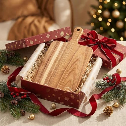 Small Acacia Cutting Board with Handle Charcuterie Cheese Serving Tray, view 8