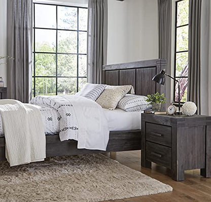 Solid Wood Nightstand, 2-Drawer, Meadow - Graphite