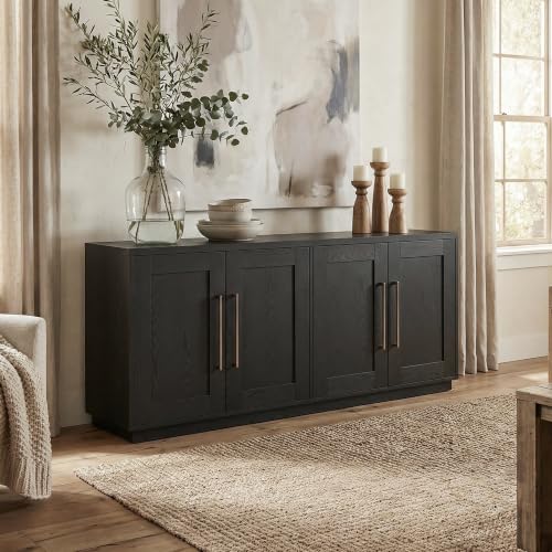 Henn&Hart 68" Modern Sideboard Buffet Cabinet, Natural Black, view 2