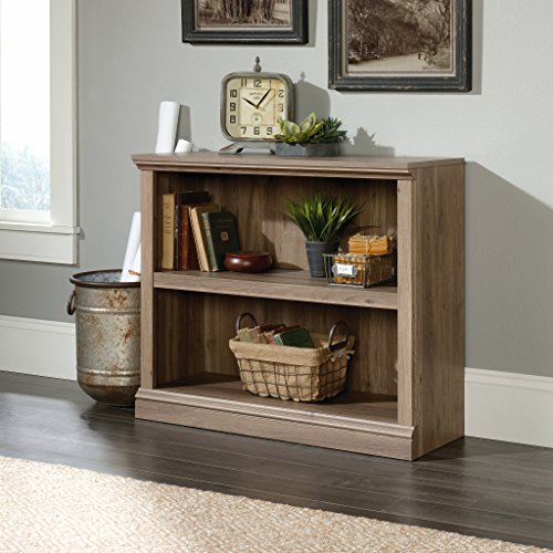 2 Tier Book Shelf Wooden Bookcase Multipurpose Bookshelf for Home Office, Living Room, in Salt Oak