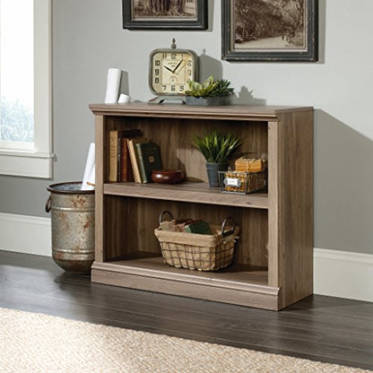 2 Tier Book Shelf Wooden Bookcase Multipurpose Bookshelf for Home Office, Living Room, in Salt Oak