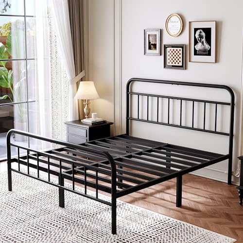 14Inch Metal Bed Frame, Full Size Bed Frame with Storage Space, view 5