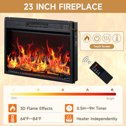 58" Fireplace TV Stand for TV up to 65 Inch with Farmhouse Tall Sliding Barn, view 5