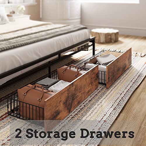 King Size Bed Frame with 2 Drawers and Charging Station, view 7