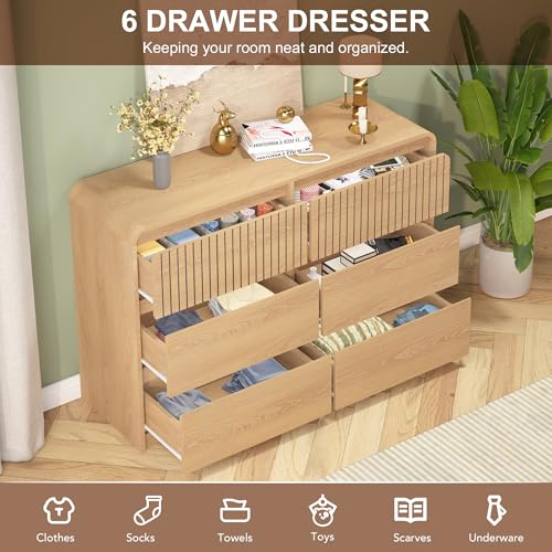 Modern 6 Drawer Dresser for Bedroom, 48" Large Wide Chest of Drawers, view 6