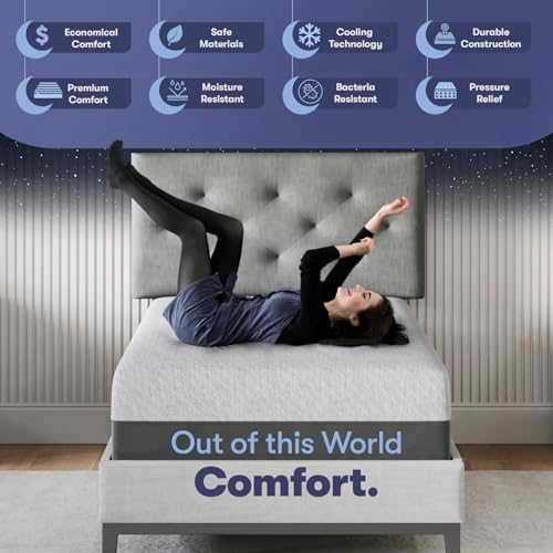 Twin Mattress 8 Inch, Cooling Gel Memory Foam Mattress in a Box, Firm Feel, view 4