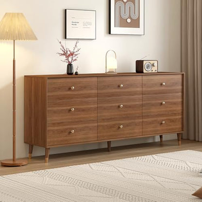 Dresser for Bedroom, 63 Inch 6 Drawer Wooden Chest of Drawers, view 3