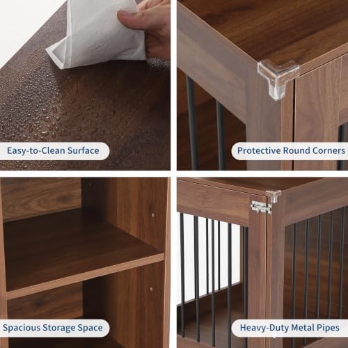Dog Crate Furniture for Small Dogs, Wooden Dog Kennel Nightstand, view 7
