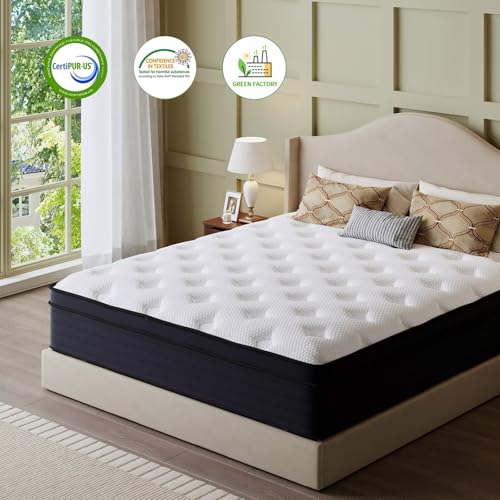 10 inches Hybrid Mattress King Size, Cooling-Gel Memory Foam & Pocket Springs, view 5