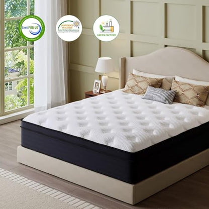 10 inches Hybrid Mattress King Size, Cooling-Gel Memory Foam & Pocket Springs, view 5