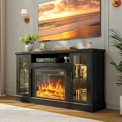 2-in-1 Multifunctional Fireplace TV Stand with 23" Removable Electric Fireplace, view 2