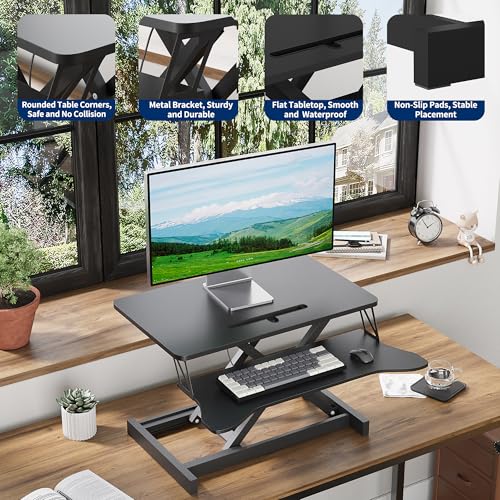 Standing Desk Converter, Height Adjustable Sit to Stand Up Workstation, view 3
