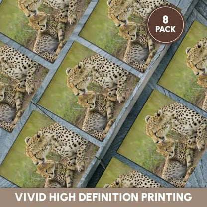 Cheetah photo ceramic tile coasters, set of 8, view 8