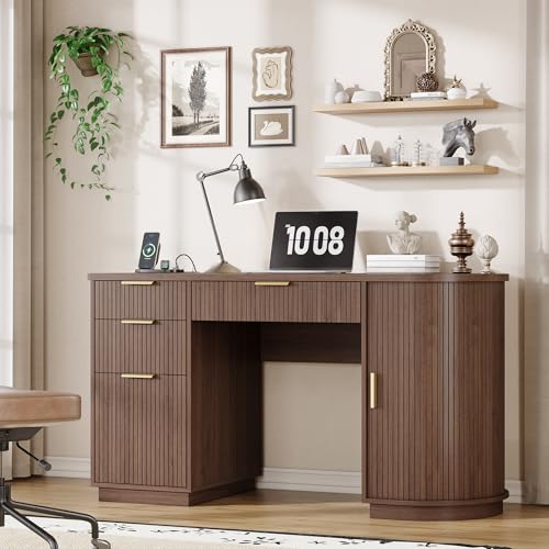 55" Fluted Executive Desk, view 4