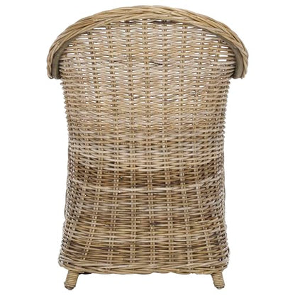 SAFAVIEH Zane Club Rattan Accent Chair, 24" Coastal Grey SEA7006A, view 6