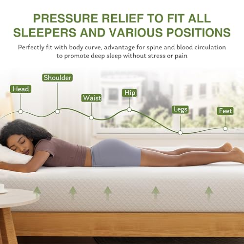 EGOHOME 5 Inch Twin Mattress for Kids, Green Tea Memory Foam, Bed in A Box, view 5