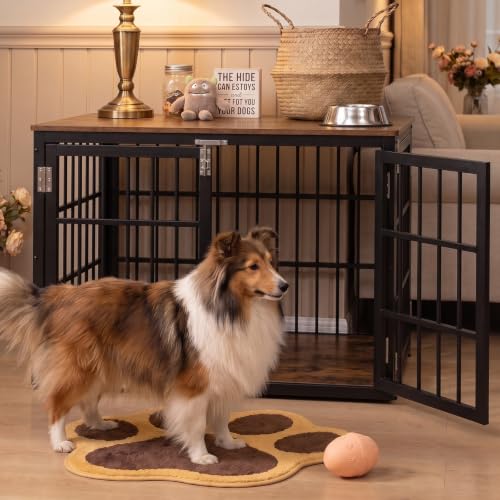 Dog Crate Furniture 42 Inch Indoor Crate for Large Dog Wooden Kennel, view 3