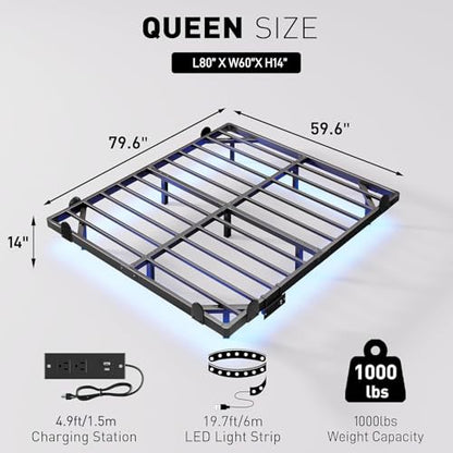 qimamo Floating Queen Bed Frame, view 3