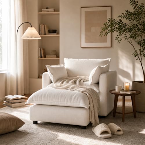 Modern Sofa Chair for Living Room Cloud Chaise Longue for Reading Corner Single, view 5