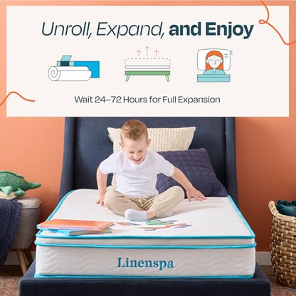 8 Inch Memory Foam Hybrid Mattress - Medium Firm - Bed in a Box - Breathable, Cooling, Supportive Comfort - Twin Size for Guest or Kids Room
