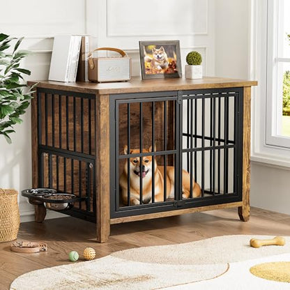 Dog Crate Furniture, 31.5" L*22.5" W*25.6" H, Brown, view 3