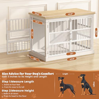 40" Dog Crate Furniture with 1.06" Countertop for Medium Dogs Up to 45 lbs, view 3