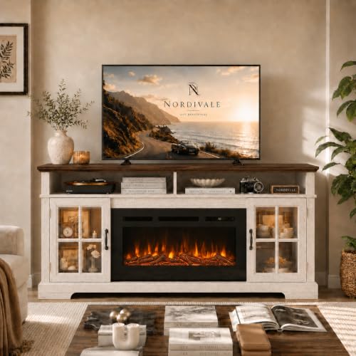 70" Fireplace TV Stand, Modern Entertainment Center for TVs Up to 80”, view 4