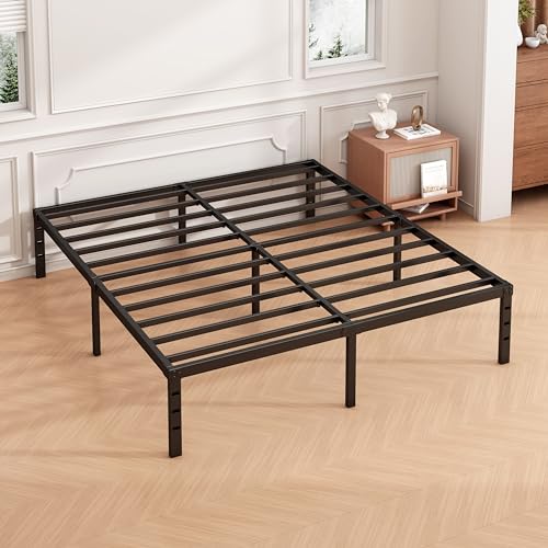 12 Inch Full Bed Frame, Under Bed Storage, Black, view 3