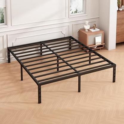 12 Inch Full Bed Frame, Under Bed Storage, Black, view 3