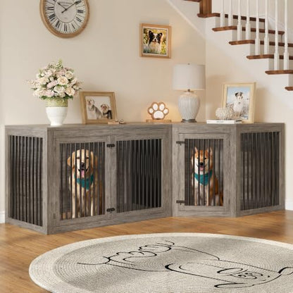 Corner Dog Crate Furniture for Medium/Large Dogs Space-Saving, view 4