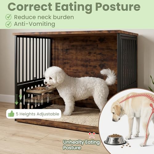 32 Inch Small Dog Crate, Wood Dog Crate Furniture for Small Medium Dogs, view 7
