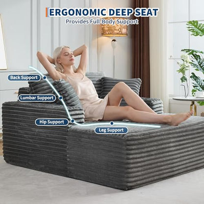 64" Oversized Chaise Lounge Chair Indoor, view 4