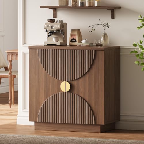 31.5" Sideboard Buffet Cabinet with Arched Slatted Doors, view 4