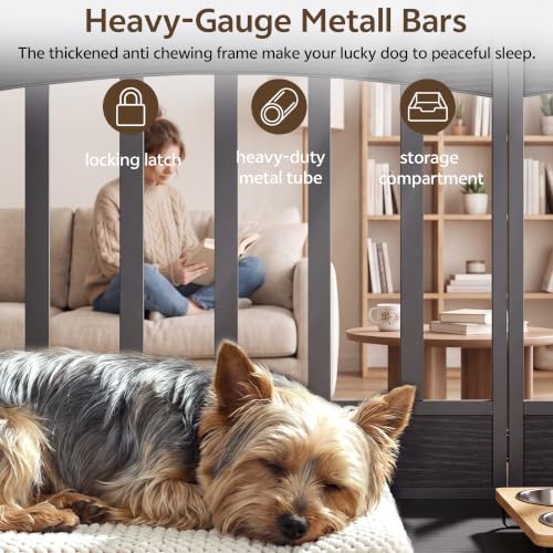 Dog Crate Furniture, 39'' Dog Kennel Indoor for Small/Medium Dogs, view 6
