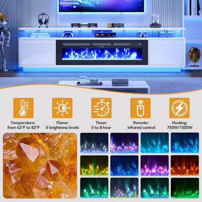 90" Fireplace TV Stand for Living Room, view 6